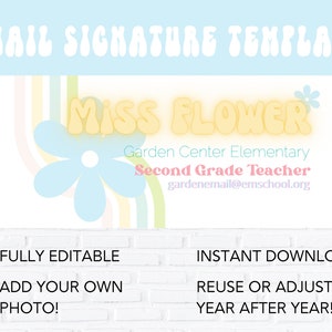 Email Signature-CANVA Template Custom Email Signature- Groovy Flower