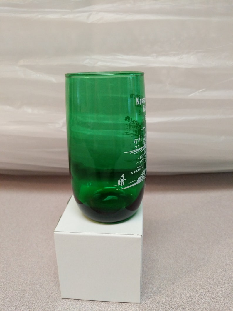 Vintage Anchor Hocking Forest Green Glass Roly Poly Tumbler Etsy