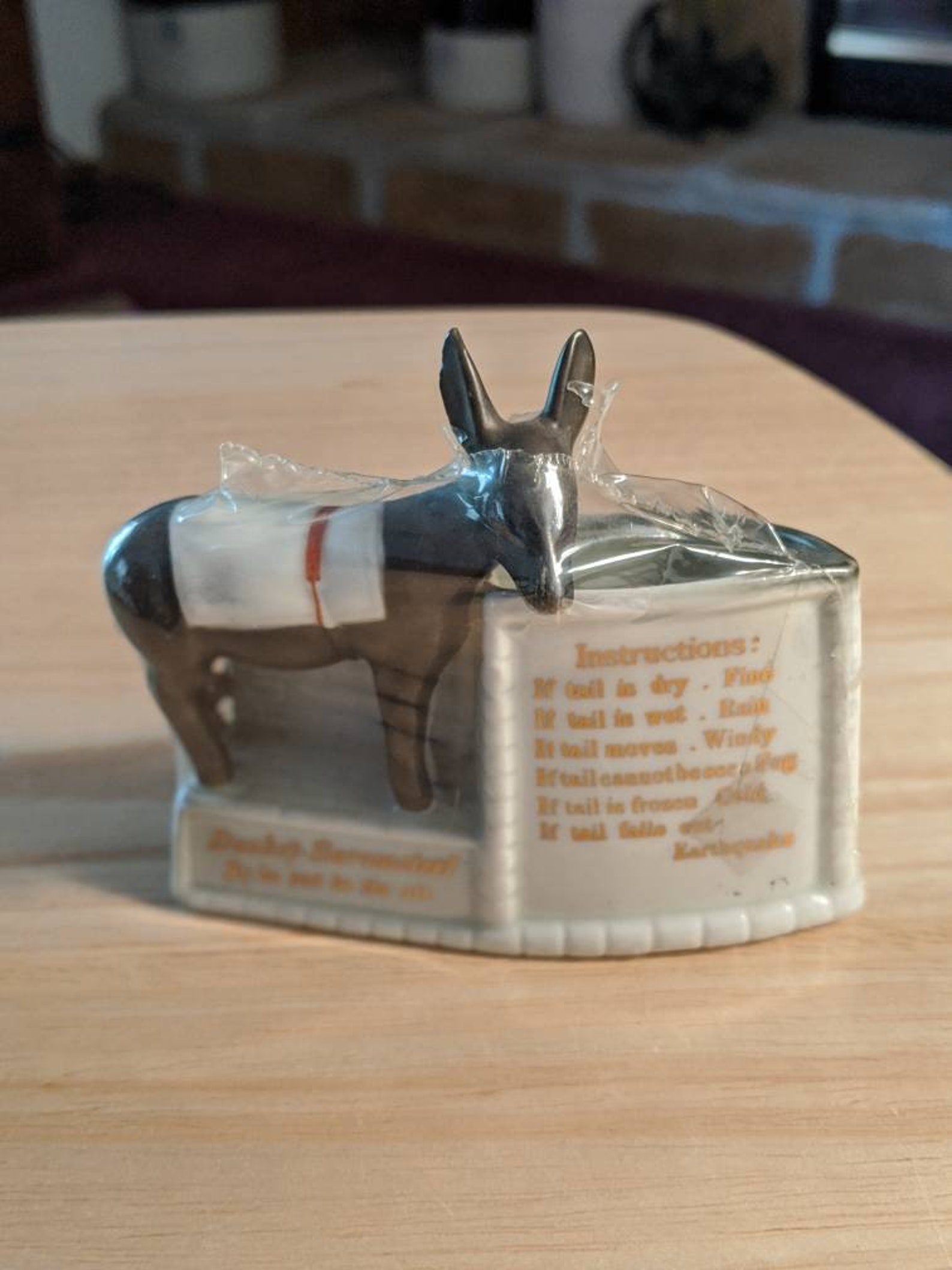 Vintage Donkey Barometer Porcelain Weather Station Toothpick Etsy