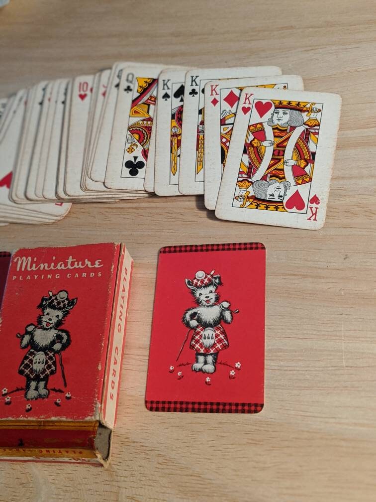 Vintage Deck of Miniature Playing Cards Scottie Dog in Etsy