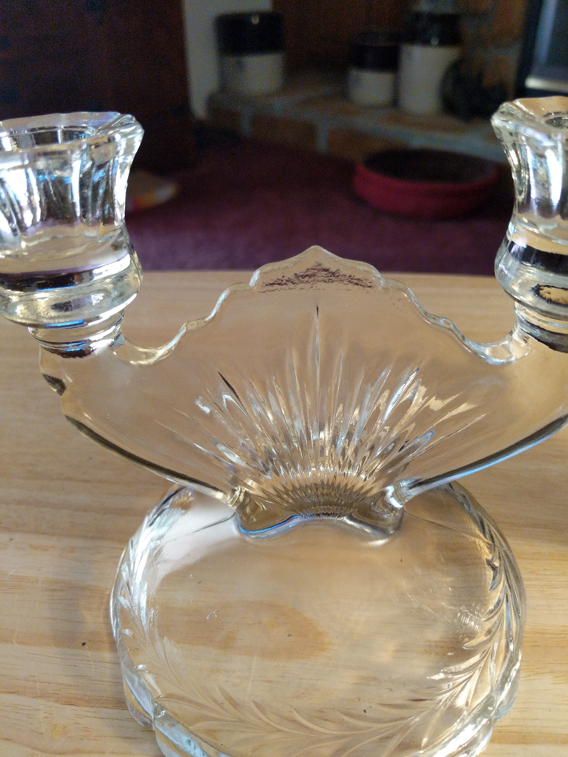 Vintage Glass Double Light Candle Holders Etsy