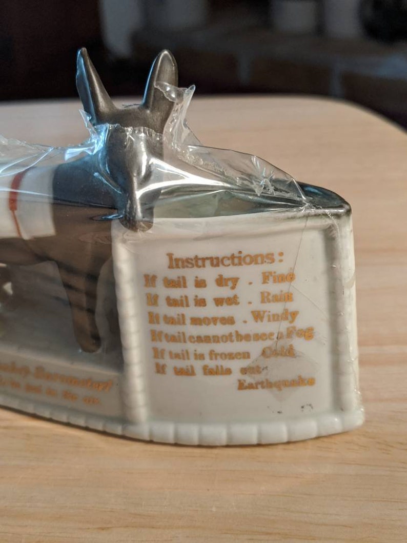 Vintage Donkey Barometer Porcelain Weather Station Toothpick Etsy