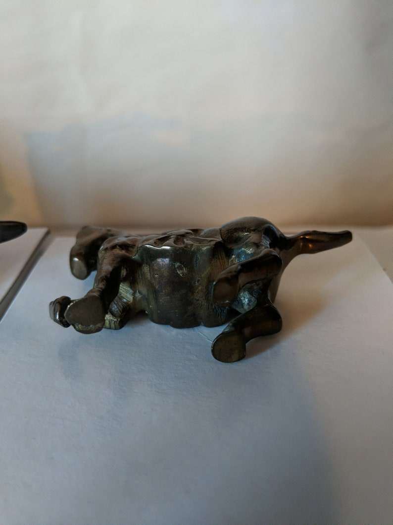 Made in Taiwan Vintage Set of 3 Brass Miniature War Horse Figurines Large Medium and Small