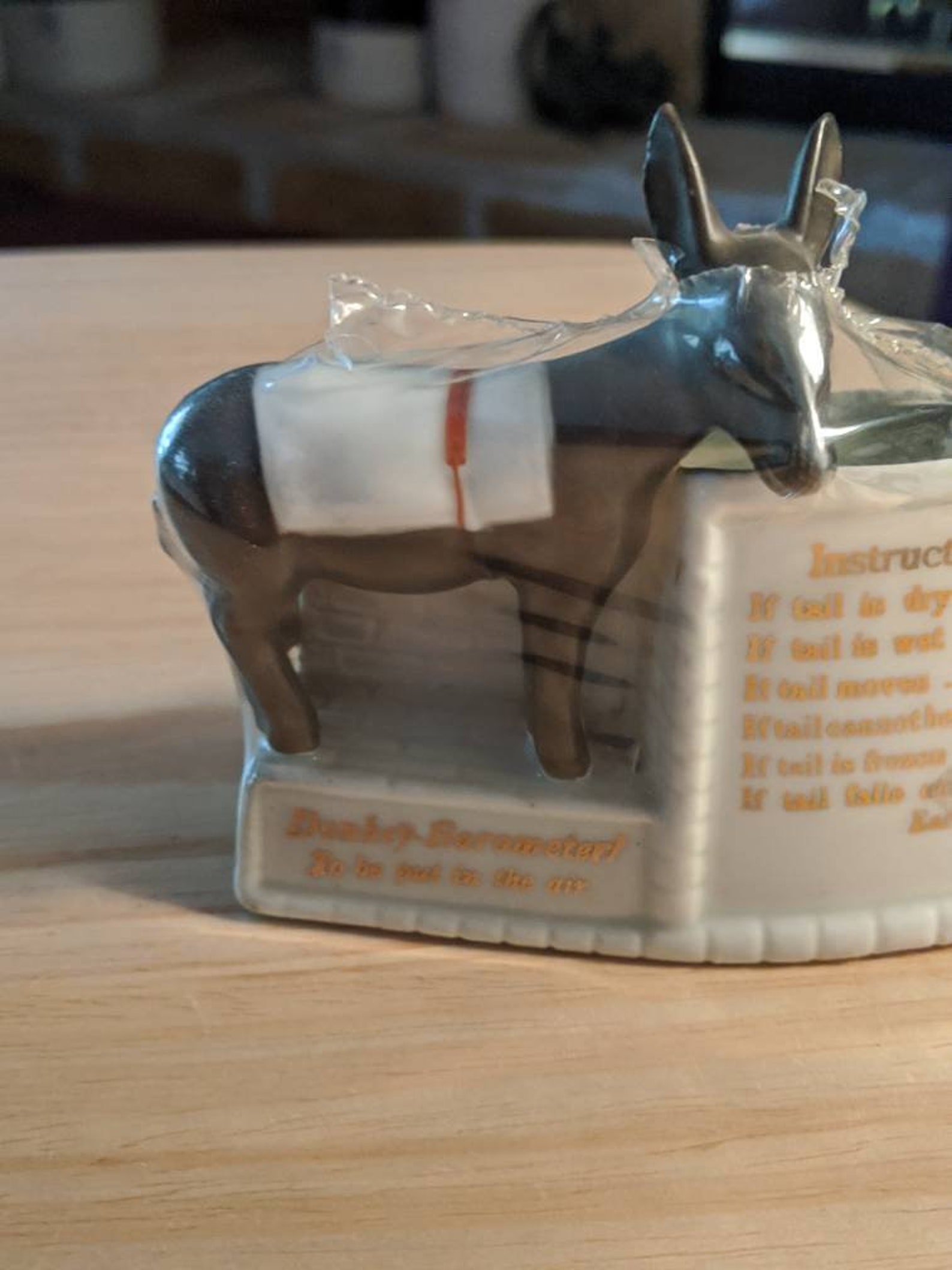 Vintage Donkey Barometer Porcelain Weather Station Toothpick Etsy