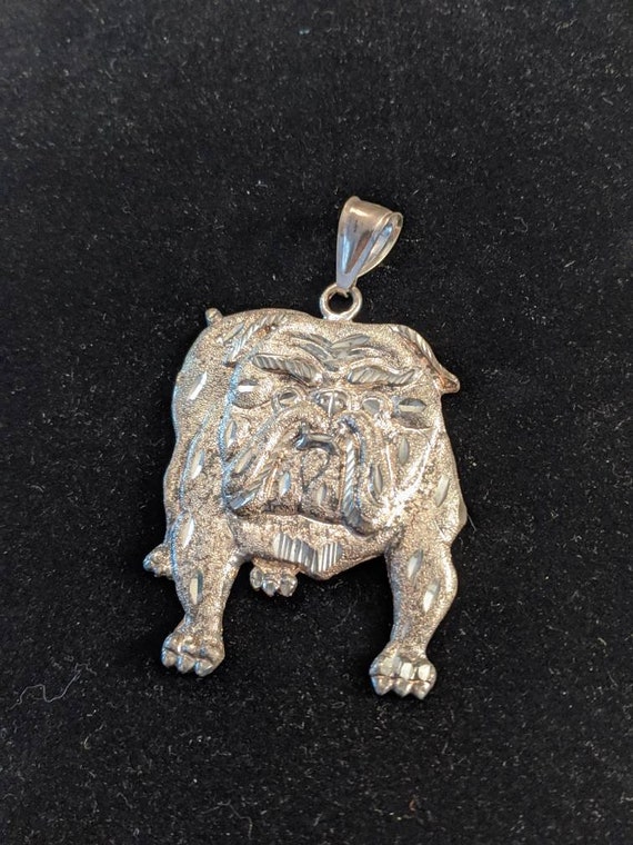 VINTAGE STERLING SILVER BULLDOG DOG 3D CUFFLINKS MOVA… Gem