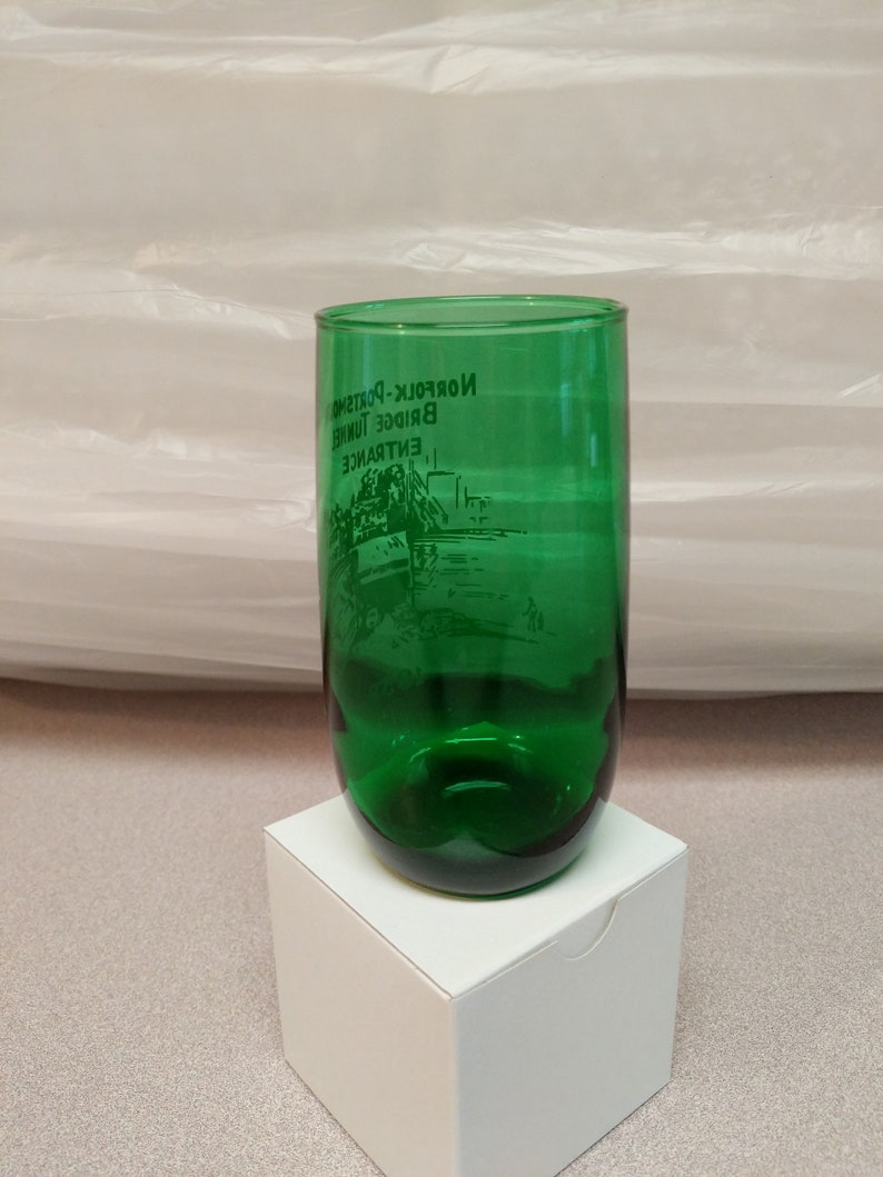 Vintage Anchor Hocking Forest Green Glass Roly Poly Tumbler Etsy