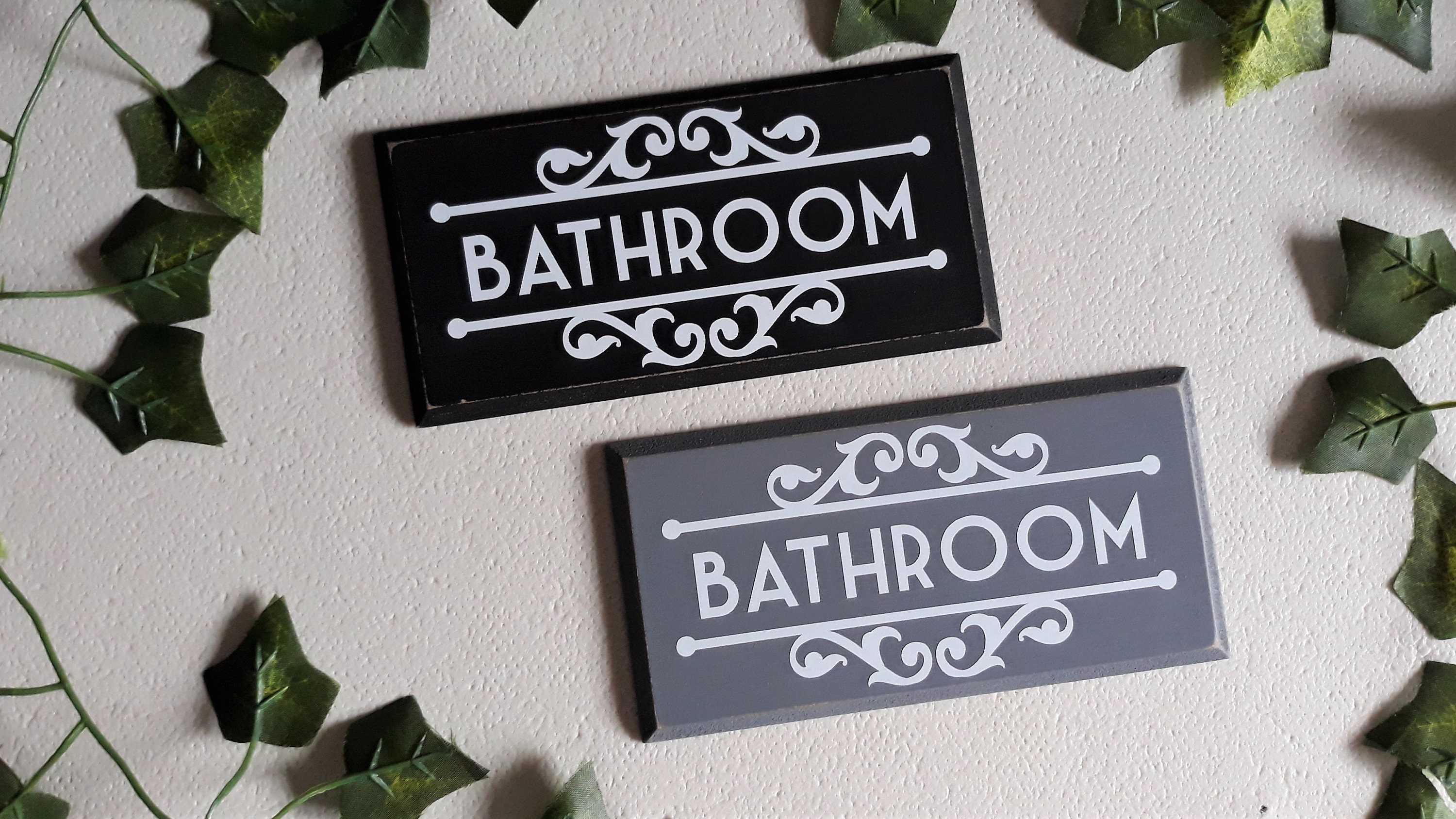 Vintage Style Bathroom Door Sign / Plaque. Free hanging or Etsy