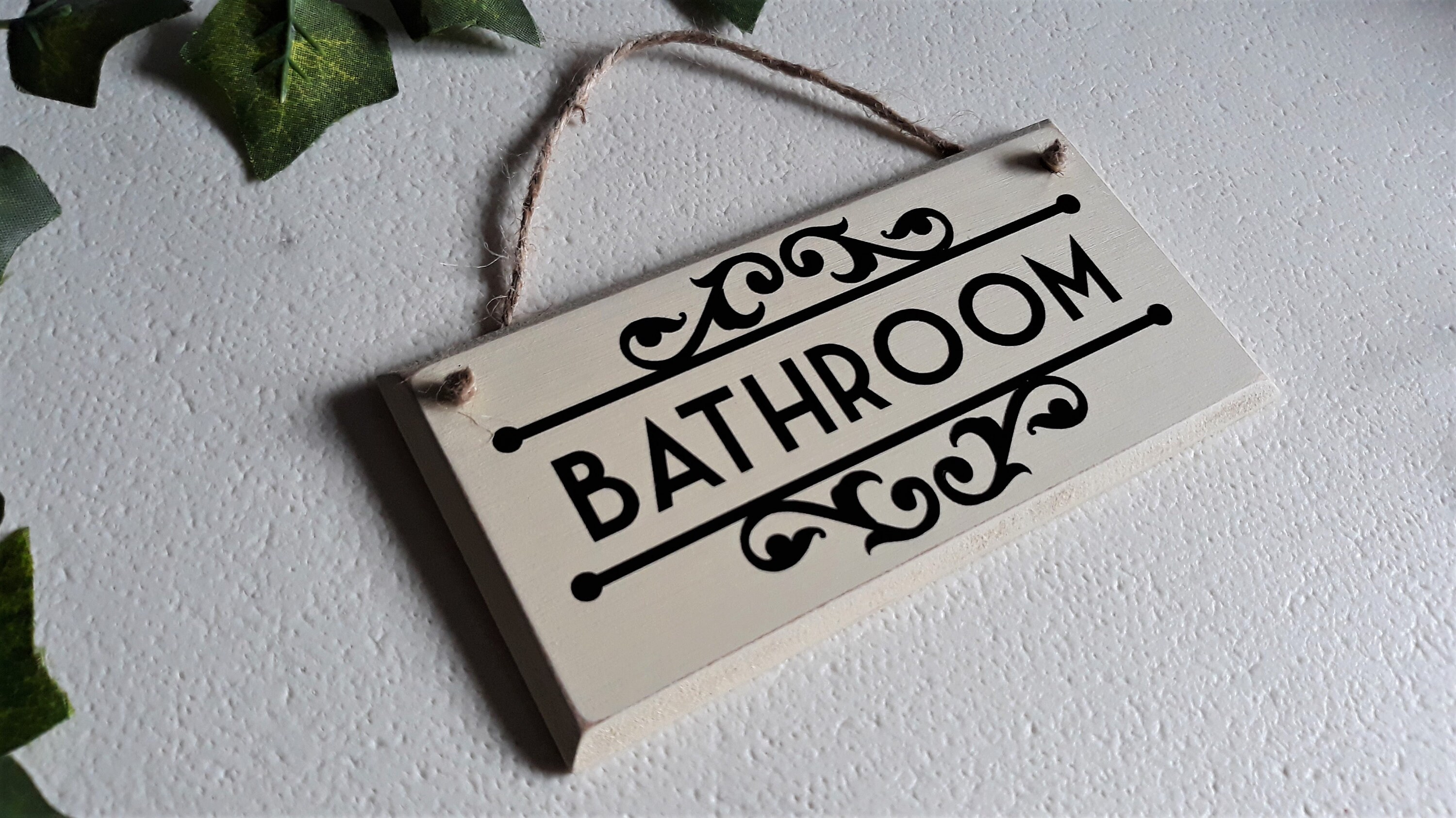 Vintage Style Bathroom Door Sign / Plaque. Free hanging or | Etsy