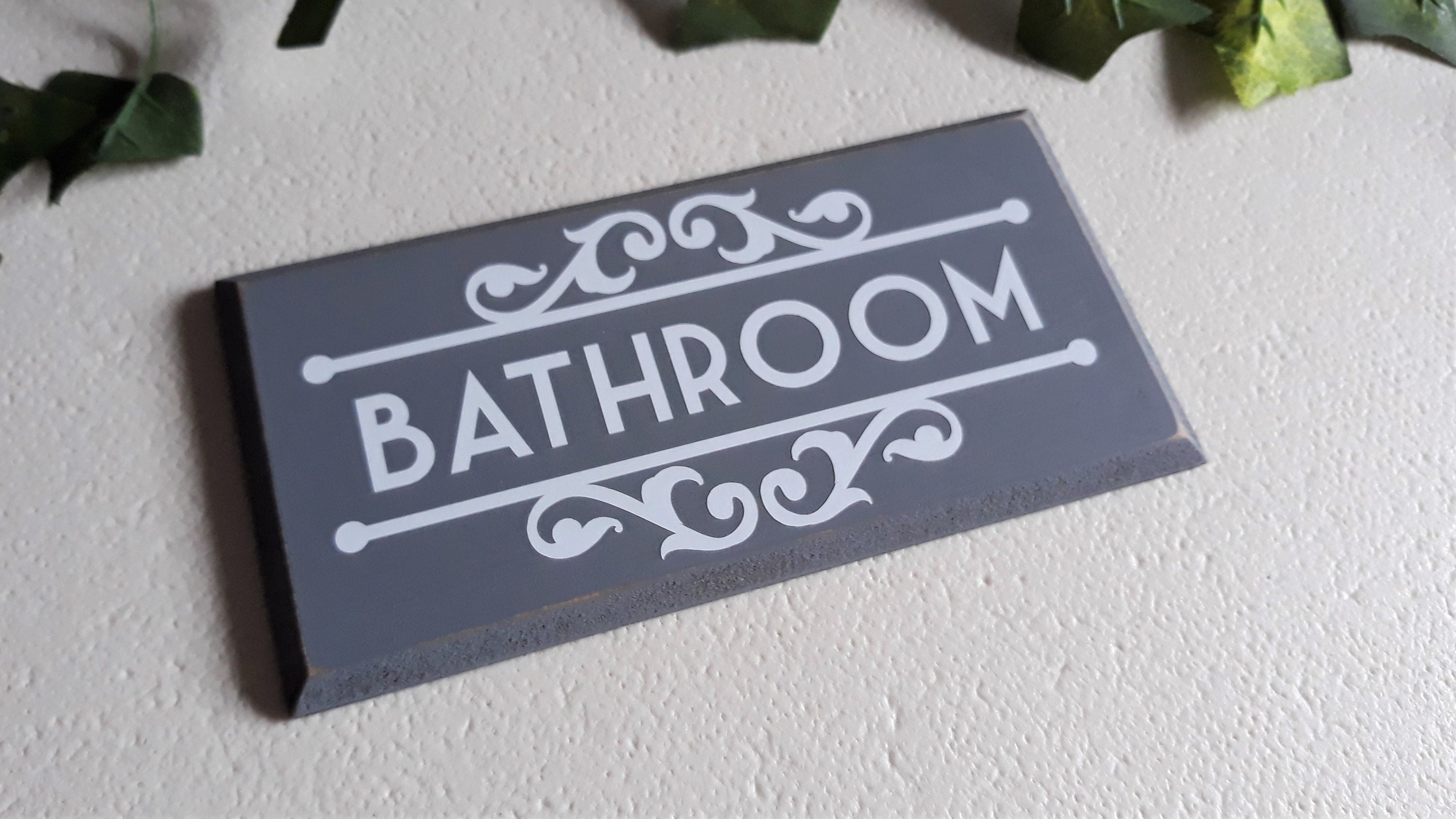 Vintage Style Bathroom Door Sign / Plaque. Free hanging or Etsy