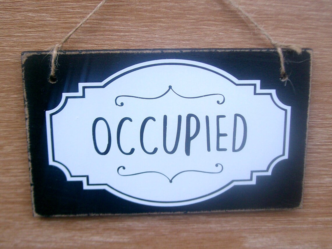 Occupied / Vacant double sided bathroom door sign. toilet Etsy