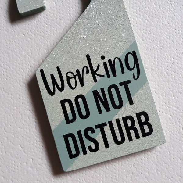 Working Do Not Disturb door hanger. Clearance price! ( working from home sign | office sign | do not disturb door hanger | quiet please )