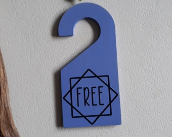 Free / Busy double sided door hanger. 3 styles. (toilet vacant sign | toilet occupied sign | vacant occupied sign | toilet busy hanger) Abst