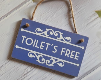 Toilet's Free / Toilet's Busy double sided sign. 3 styles ( vacant occupied sign | bathroom busy sign | toilet busy sign | toilet free sign)