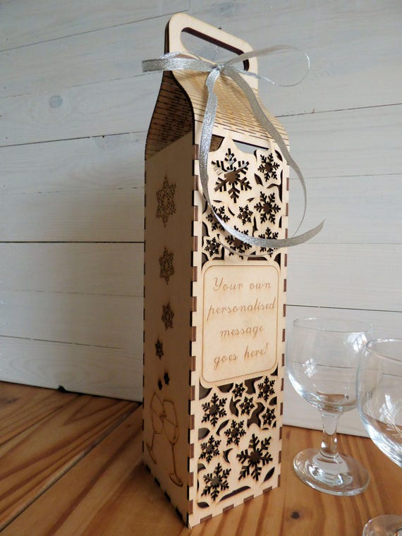 Personalised Wine Bottle Gift Box And Cork Collector Snow Etsy