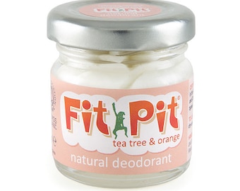 Natural deodorant with Tea tree and Orange - Fit Pit Tea Tree & Orange 25ml - Certified organic, aluminium free