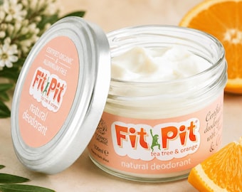 Organic Tea Tree & Orange Natural Deodorant - Aluminum Salts Free