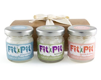 Natural deodorant Gift Set for Women - Fit Pit woman gift set 3 x 25ml - Certified organic, aluminium free