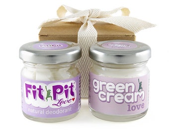 Jasmine & Rose Gift Set - Fit Pit Love deodorant and Green Cream Love body butter Gift Set 50ml. Hand made in UK