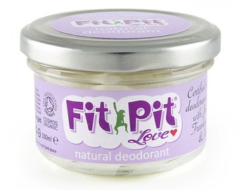 Natural deodorant with Frankincense, Jasmine & Rose - Fit Pit Love 100ml - Certified organic, aluminium free