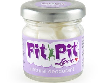 Natural deodorant with Frankincense, Jasmine & Rose - Fit Pit Love 25ml - Certified organic, aluminium free