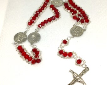 Red St. John Paul II Ladder Rosary