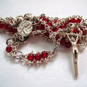 Garnet Red Mini-Ladder Rosary image 3