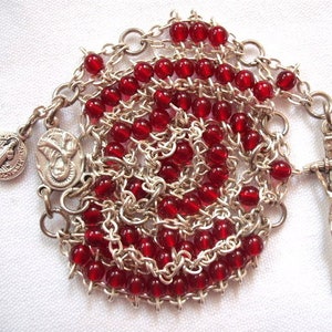 Garnet Red Mini-Ladder Rosary image 1