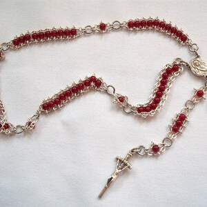 Garnet Red Mini-Ladder Rosary image 2