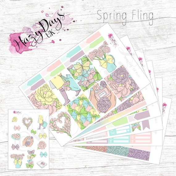 Spring Fling Photographic Vertical Weekly Kit Planner Stickers for Erin Condren