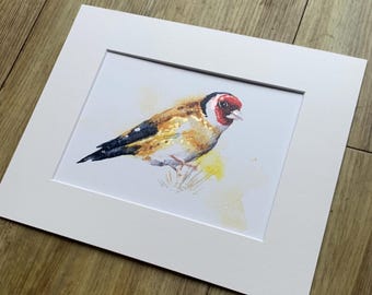Goldfinch Art Print with Gold Ink Detailing – by Kate Garrett