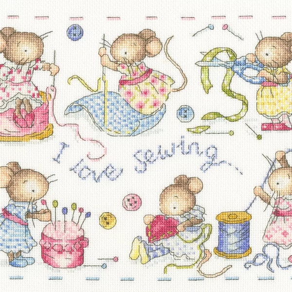 Cross Stitch Kit Bothy Threads  I love sewing | Kate Garrett | gift for crafter | Sewing lover | gift for crafter |grandma gift | XKG9