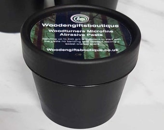 woodturners microfine abrasive paste | cut and polish | abrasive wax paste | 100ml tub made in Great Britain