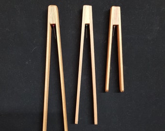 Toast tongs | tea bag tongs | ice tongs | cake and slice tongs | Wooden Kitchen Tongs | made in Great Britain | FREE POSTAGE