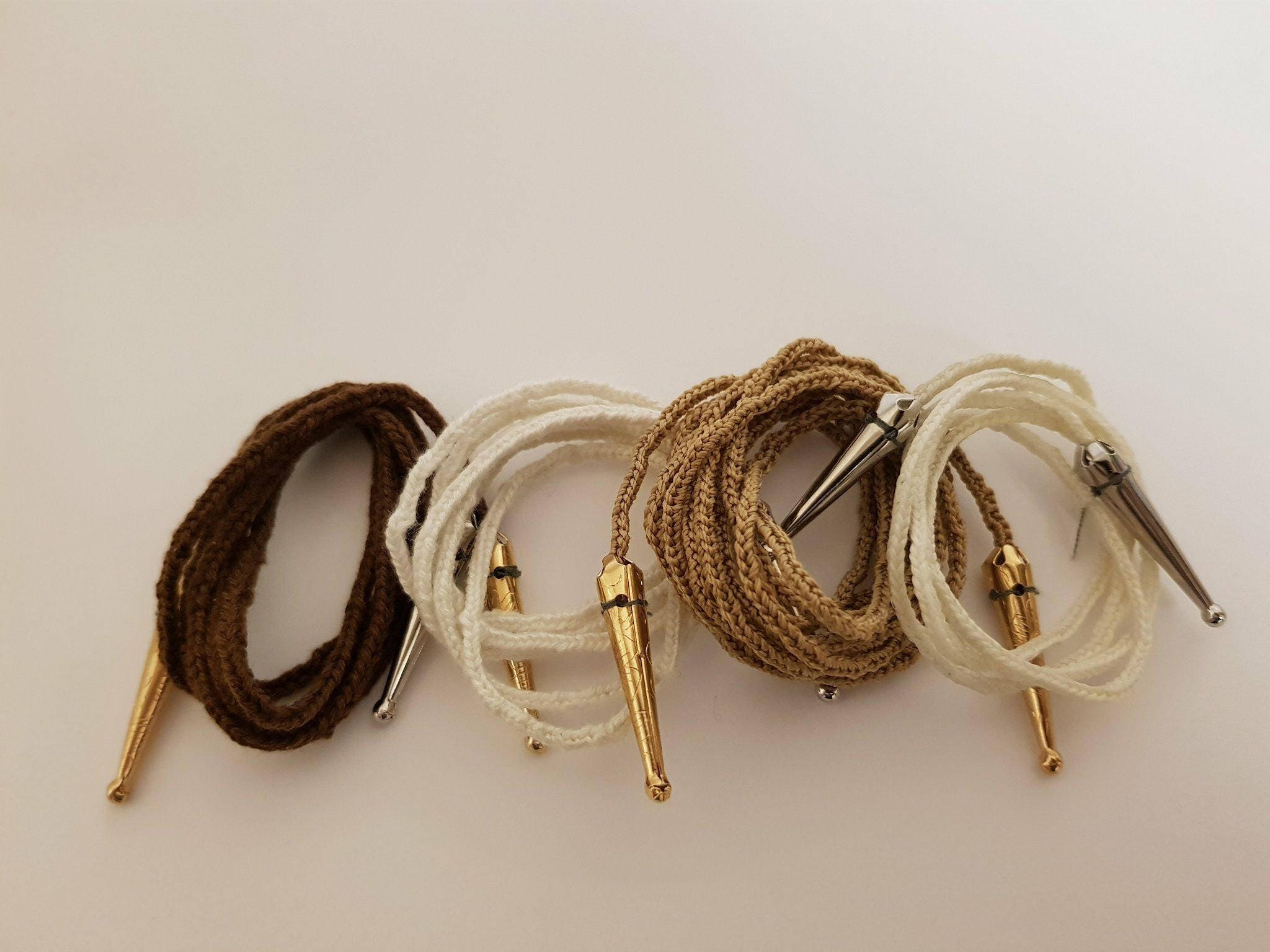 Aglet Shoelace End caps- Metal 4 colors - Enough for 4 sets of Shoelaces! -  Makes Great Gifts, Fun Way to Show off Your Weaving
