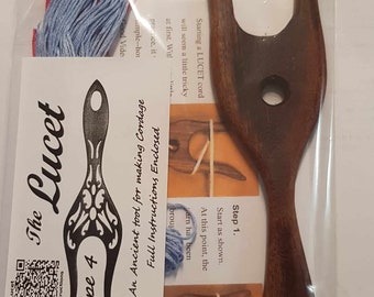 Lucet Fork - Knitting Fork - Hand Tooled Rosewood Lucet