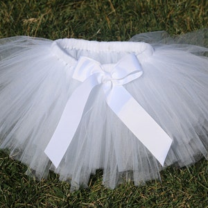 White Tutu Skirt Snowflake Flower Girl - newborn baby girl toddler child 6 12 24 months 1 2 3 4 5 6 7 8 years