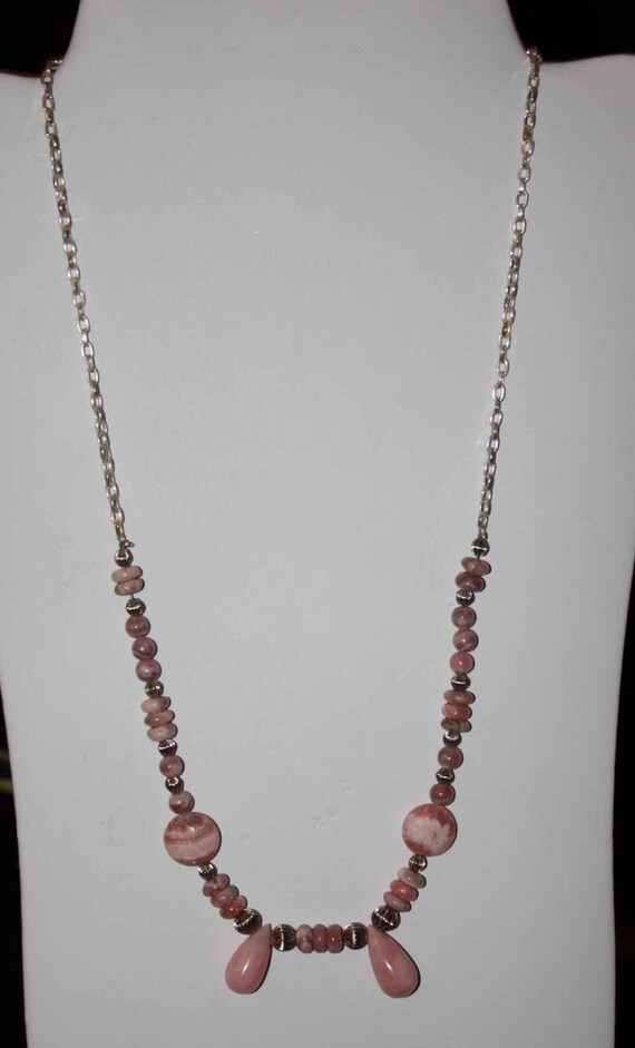 Vintage Estate Pink Coral Necklace Handmade Sterl… - image 1