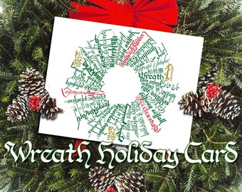 World Wreath - DIY Printable Christmas Card Templates