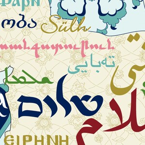 Moyen Orient paix carte modèle PDF - DIY imprimable personnalisable