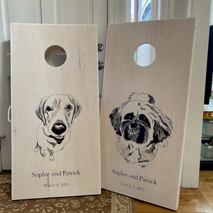 Customize Hand Painted  Cornhole Board Set