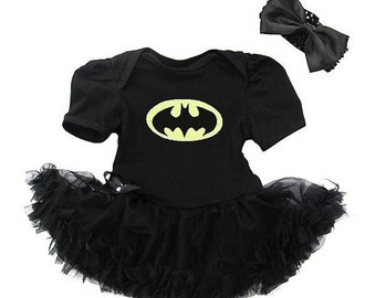 batman superhero black pettiskirt dress with headband newborn to 18 months halloween outfit baby halloween outfit