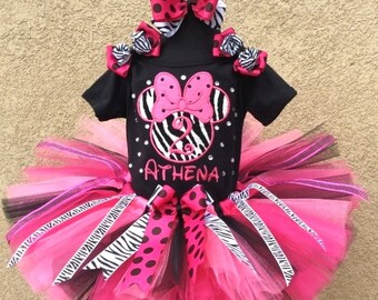 3 Pc Minnie Mouse Silhouette Red And Black Number Set Top Etsy