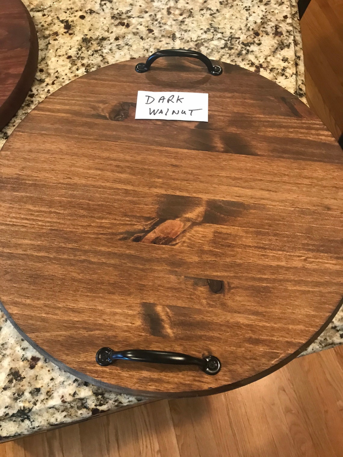 18 Round Wood Serving Tray / Charcuterie Board w/ Etsy