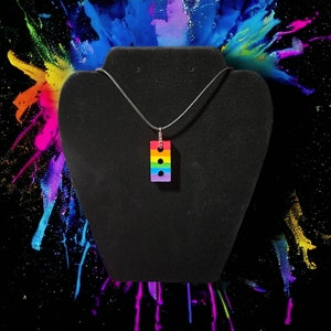 Traditional Rainbow Pride Brick Necklace || LGBTQIA Queer Red Orange Yellow Green Blue Indigo Violet ROYGBIV partner bespoke gift pride Gay