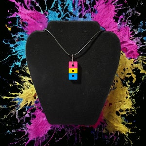 Pansexual Pride Brick Necklace || LGBTQIA Pansexual Queer Pink yellow Blue birthday present partner bespoke gift pride Gay