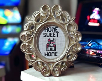 Home Sweet Home Cross Stitch || Gamer Gear Cute Decor Handmade Video Games