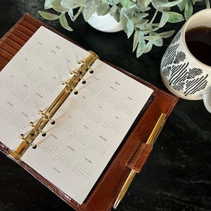 Minimalist Personal Size Yearly Calendar Inserts: 2023-2025 (Printable Digital Download) image 2