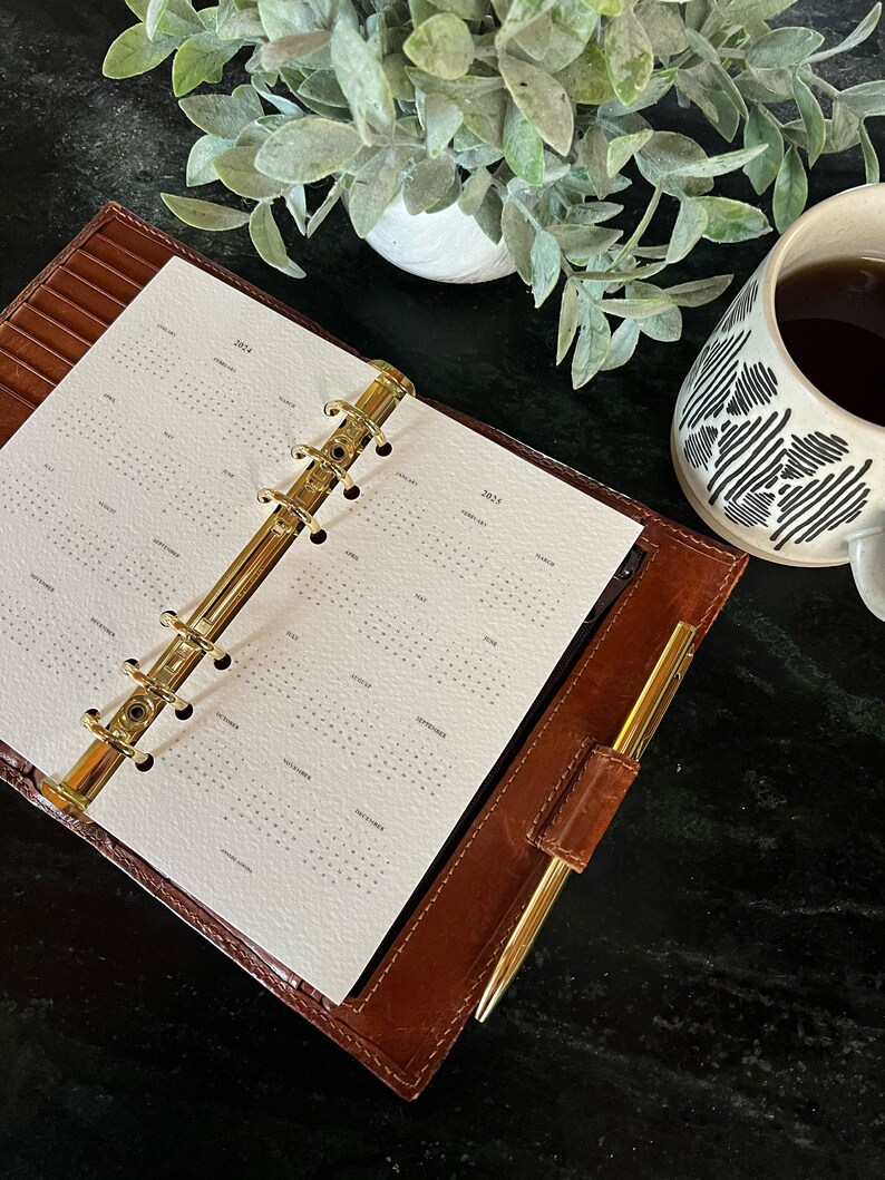 Minimalist Personal Size Yearly Calendar Inserts: 2023-2025 (Printable Digital Download) image 2