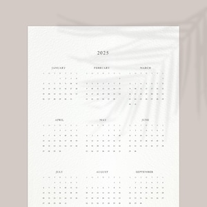 Minimalistische persönliche Größe Jahreskalender Einlagen: 2023-2025 (druckbarer digitaler Download)