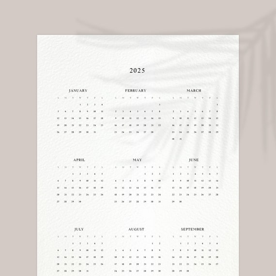 Minimalist Personal Size Yearly Calendar Inserts: 2023-2025 (Printable Digital Download)